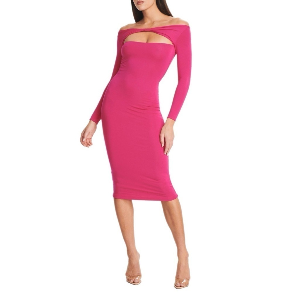 SER.O.YA NYC Revolve Women’s Irene Midi Length Cocktail Size Small in Hot Pink